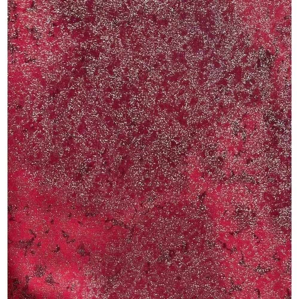 Michael Miller Fairy Frost‎ D#CM376 RED & GOLD SHIMMER Cotton Fabric